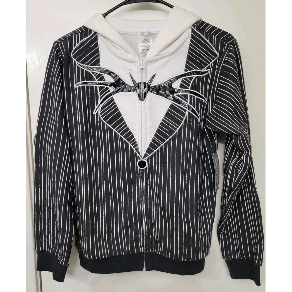 NWT Disney Store Jack Skellington Zip Long Sleeved Hoodie Jacket KIDS SZ 13